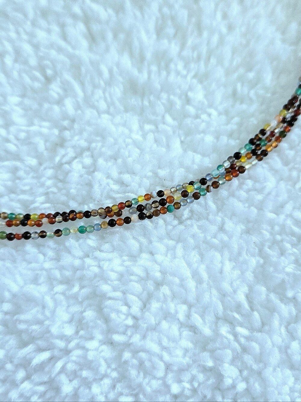 Triple3️⃣ Strand Glass🪟 Bead Necklace with Turquouise🩵 Pendant - Picture 3 of 16
